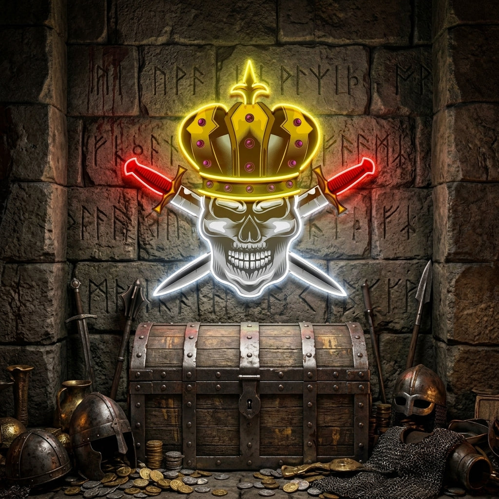 Skull King LED Neon Sign Light Pop Art