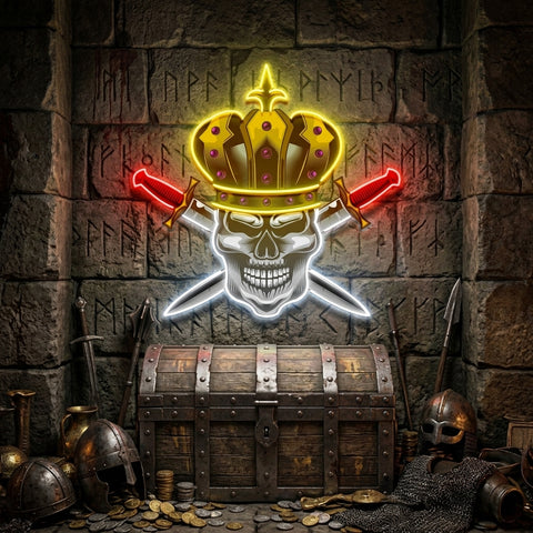 Skull King LED Neon Sign Light Pop Art