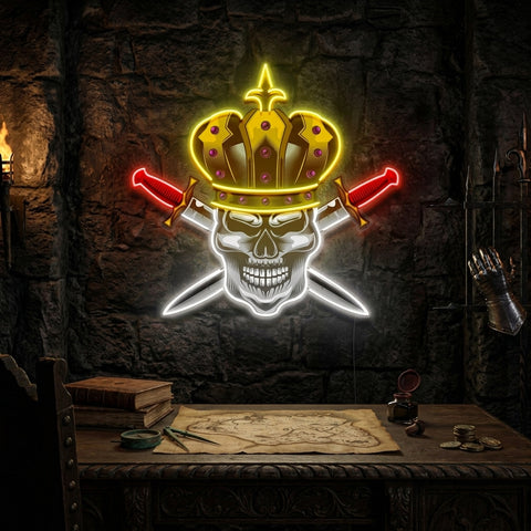Skull King LED Neon Sign Light Pop Art