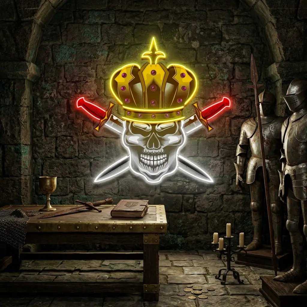 Skull King LED Neon Sign Light Pop Art