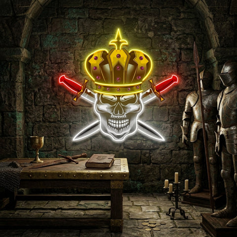 Skull King LED Neon Sign Light Pop Art