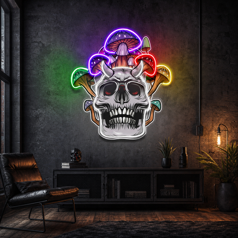 Skull Mushroom LED Neon Sign Light Pop Art