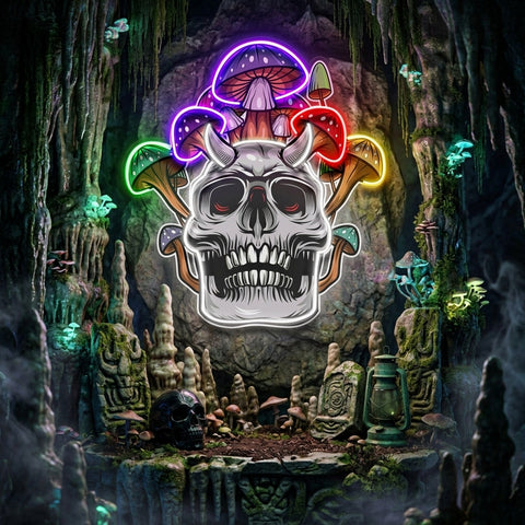 Skull Mushroom LED Neon Sign Light Pop Art