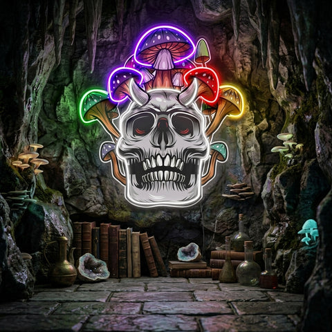 Skull Mushroom LED Neon Sign Light Pop Art