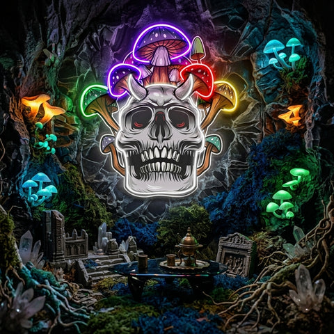 Skull Mushroom LED Neon Sign Light Pop Art