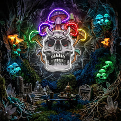 Skull Mushroom LED Neon Sign Light Pop Art