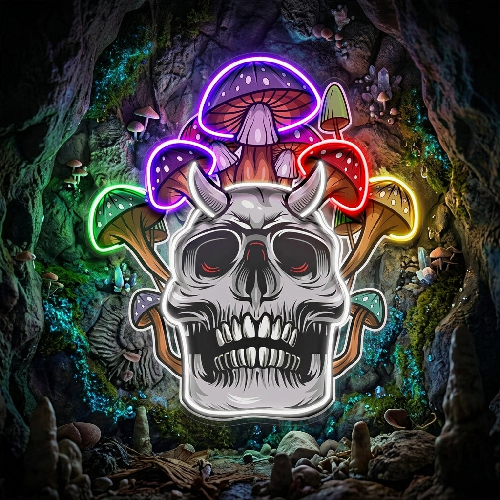 Skull Mushroom LED Neon Sign Light Pop Art