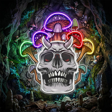 Skull Mushroom LED Neon Sign Light Pop Art