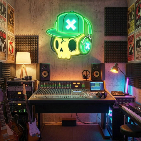 Skull And Headphones Art Work Led Neon Sign Light