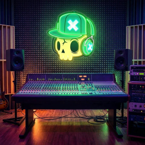 Skull And Headphones Art Work Led Neon Sign Light