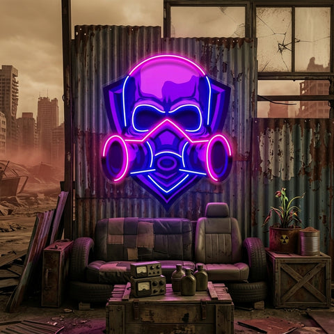 Skull Gas Mask LED Neon Sign Light Pop Art