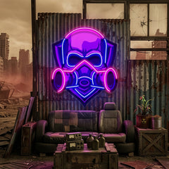 Skull Gas Mask LED Neon Sign Light Pop Art