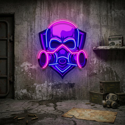 Skull Gas Mask LED Neon Sign Light Pop Art
