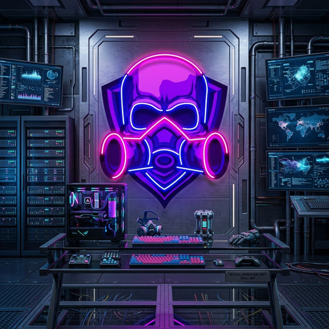 Skull Gas Mask LED Neon Sign Light Pop Art