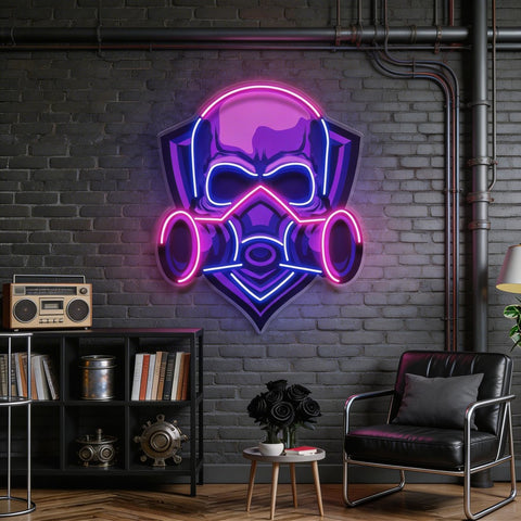 Skull Gas Mask LED Neon Sign Light Pop Art