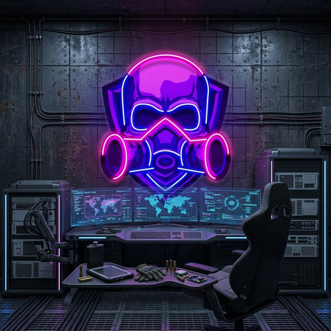 Skull Gas Mask LED Neon Sign Light Pop Art