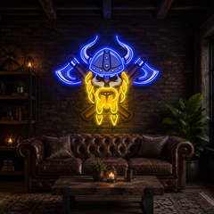 Skull Viking Warrior LED Neon Sign Light Pop Art