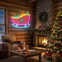Sleigh With Gifts Art Work Led Neon Sign Light
