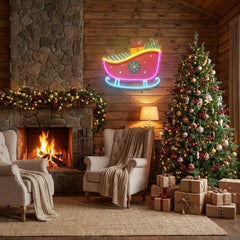 Sleigh With Gifts Art Work Led Neon Sign Light