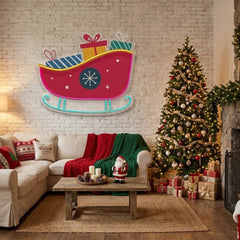 Sleigh With Gifts Art Work Led Neon Sign Light