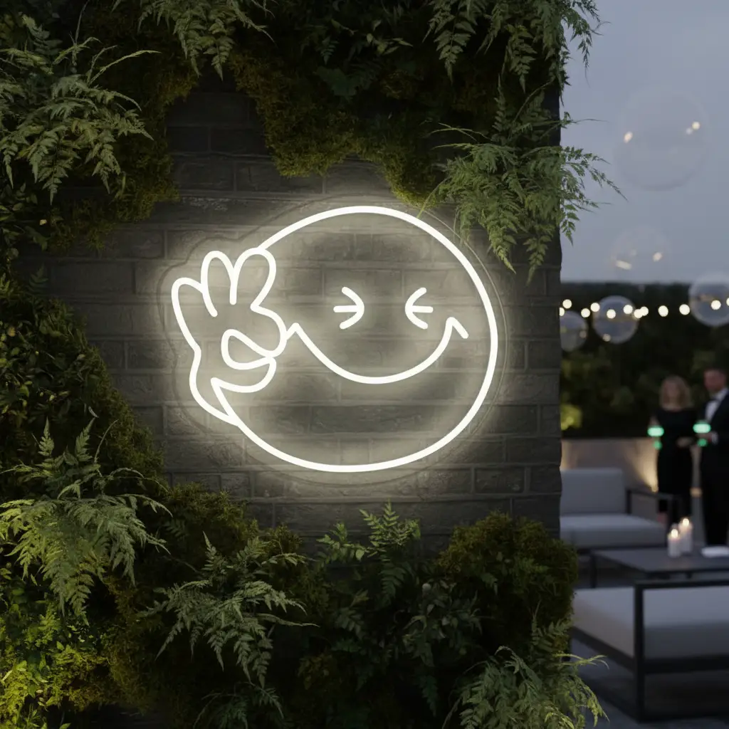Smiley Face Neon Sign OK Neon Sign Wall Decor Art