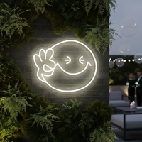 Smiley Face Neon Sign OK Neon Sign Wall Decor Art