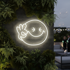 Smiley Face Neon Sign OK Neon Sign Wall Decor Art