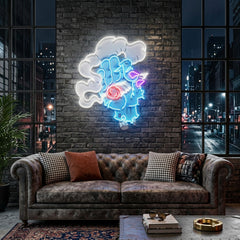 Smoking Zombie Hand Cartoon Artwork Led Neon Sign Light