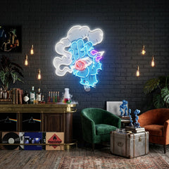 Smoking Zombie Hand Cartoon Artwork Led Neon Sign Light