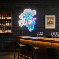 Smoking Zombie Hand Cartoon Artwork Led Neon Sign Light