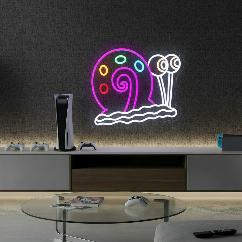 Snail Neon Sign Anime Cartoon Neon Sign Gaming Room Decor - VN03 - Customneonstudio