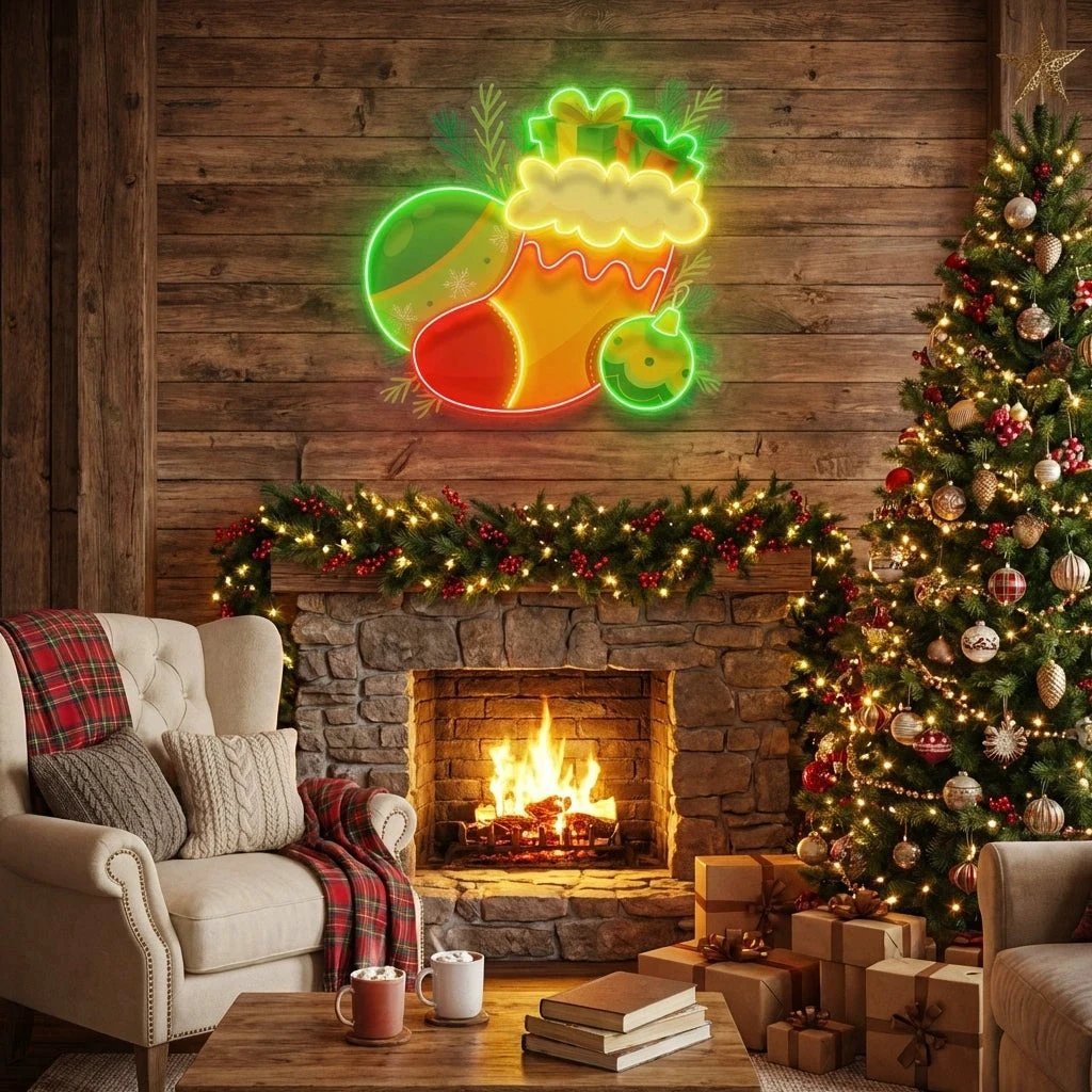 Sock of gifts Art worK Led Neon Sign Light