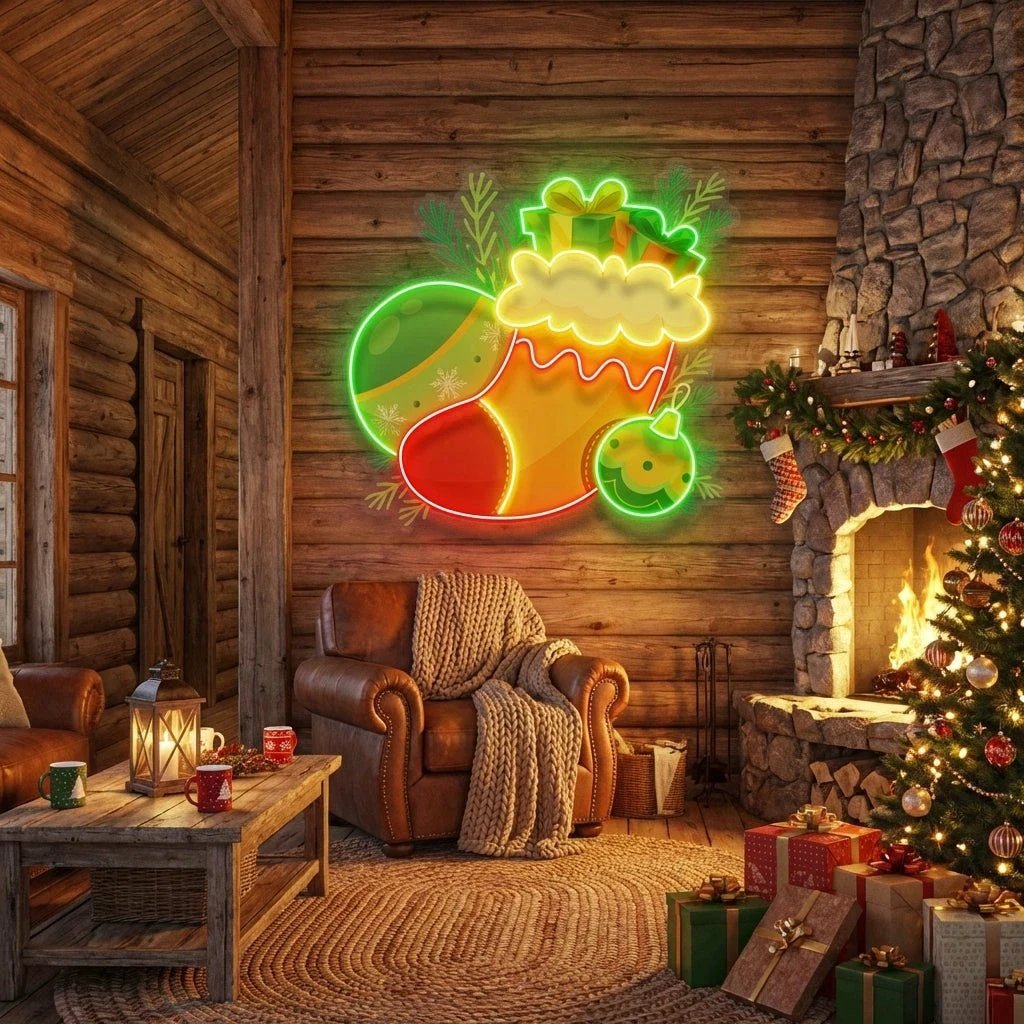 Sock of gifts Art worK Led Neon Sign Light