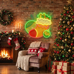 Sock of gifts Art worK Led Neon Sign Light
