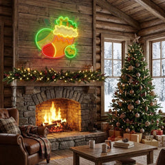 Sock of gifts Art worK Led Neon Sign Light