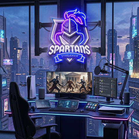 Spartans Gaming Streamer LED Neon Sign Light Pop Art