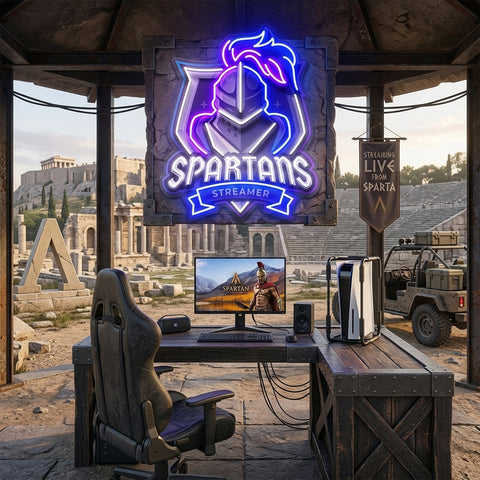 Spartans Gaming Streamer LED Neon Sign Light Pop Art