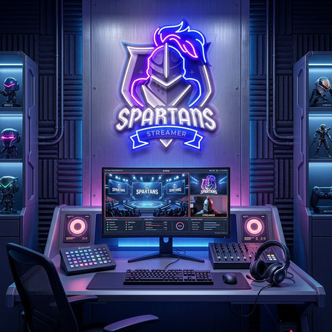 Spartans Gaming Streamer LED Neon Sign Light Pop Art