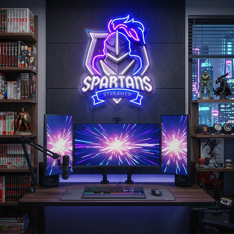 Spartans Gaming Streamer LED Neon Sign Light Pop Art