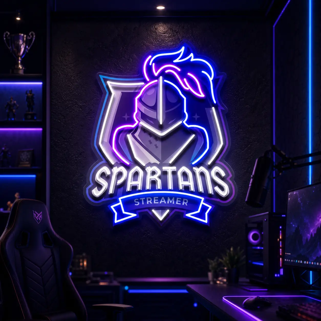 Spartans Gaming Streamer LED Neon Sign Light Pop Art