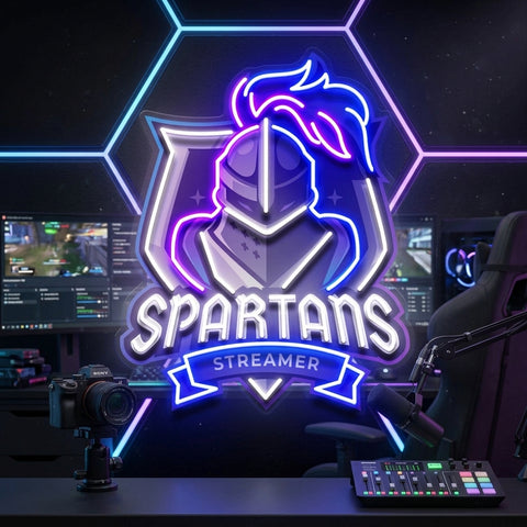 Spartans Gaming Streamer LED Neon Sign Light Pop Art