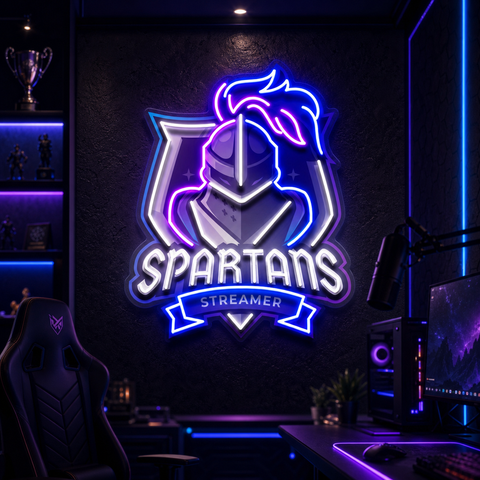 Spartans Gaming Streamer LED Neon Sign Light Pop Art