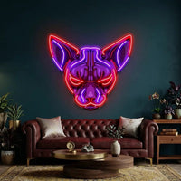 Sphynx Cat Head LED Neon Sign Light Pop Art