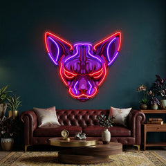 Sphynx Cat Head LED Neon Sign Light Pop Art