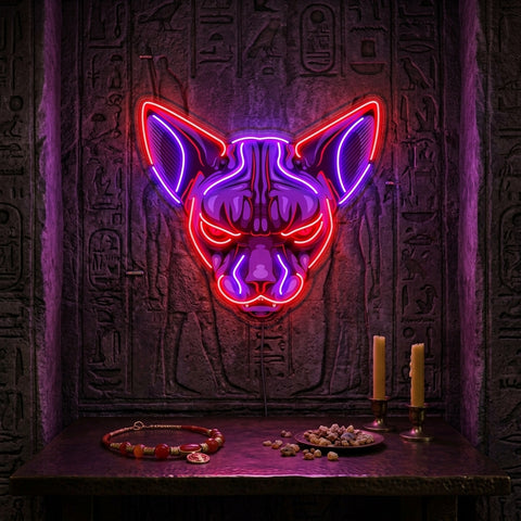 Sphynx Cat Head LED Neon Sign Light Pop Art