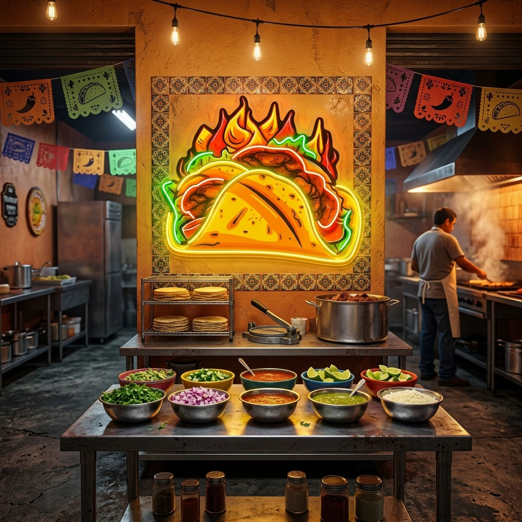 Spicy Taco LED Neon Sign Light Pop Art