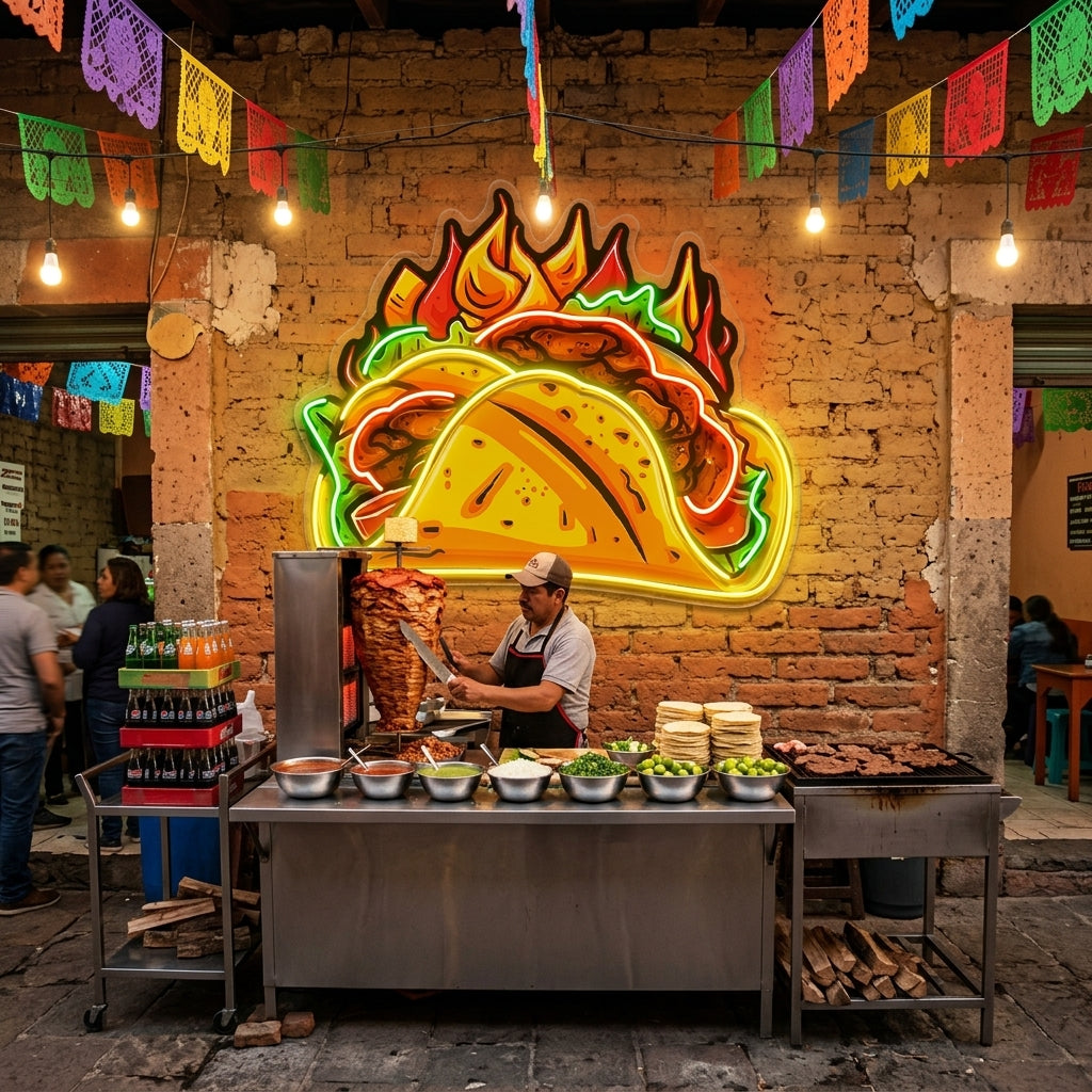 Spicy Taco LED Neon Sign Light Pop Art