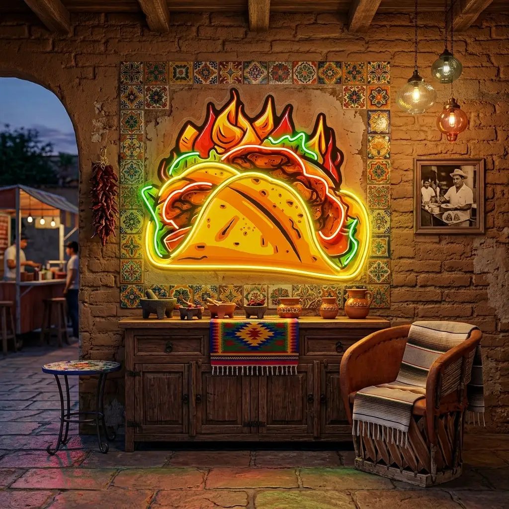 Spicy Taco LED Neon Sign Light Pop Art