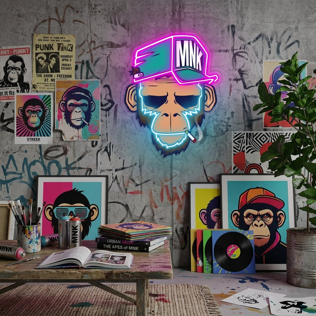 Spoiled Monkey Neon Sign x Acrylic Artwork