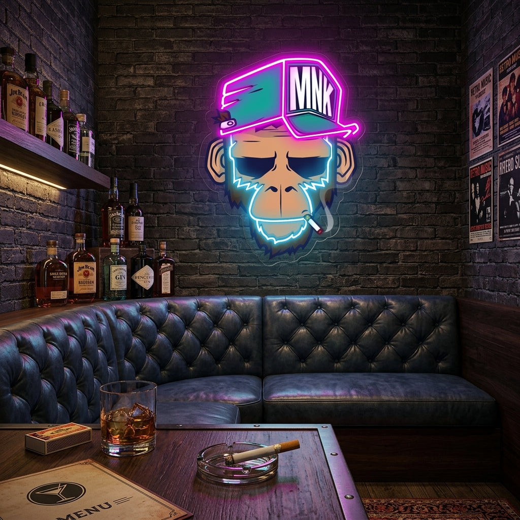 Spoiled Monkey Neon Sign x Acrylic Artwork